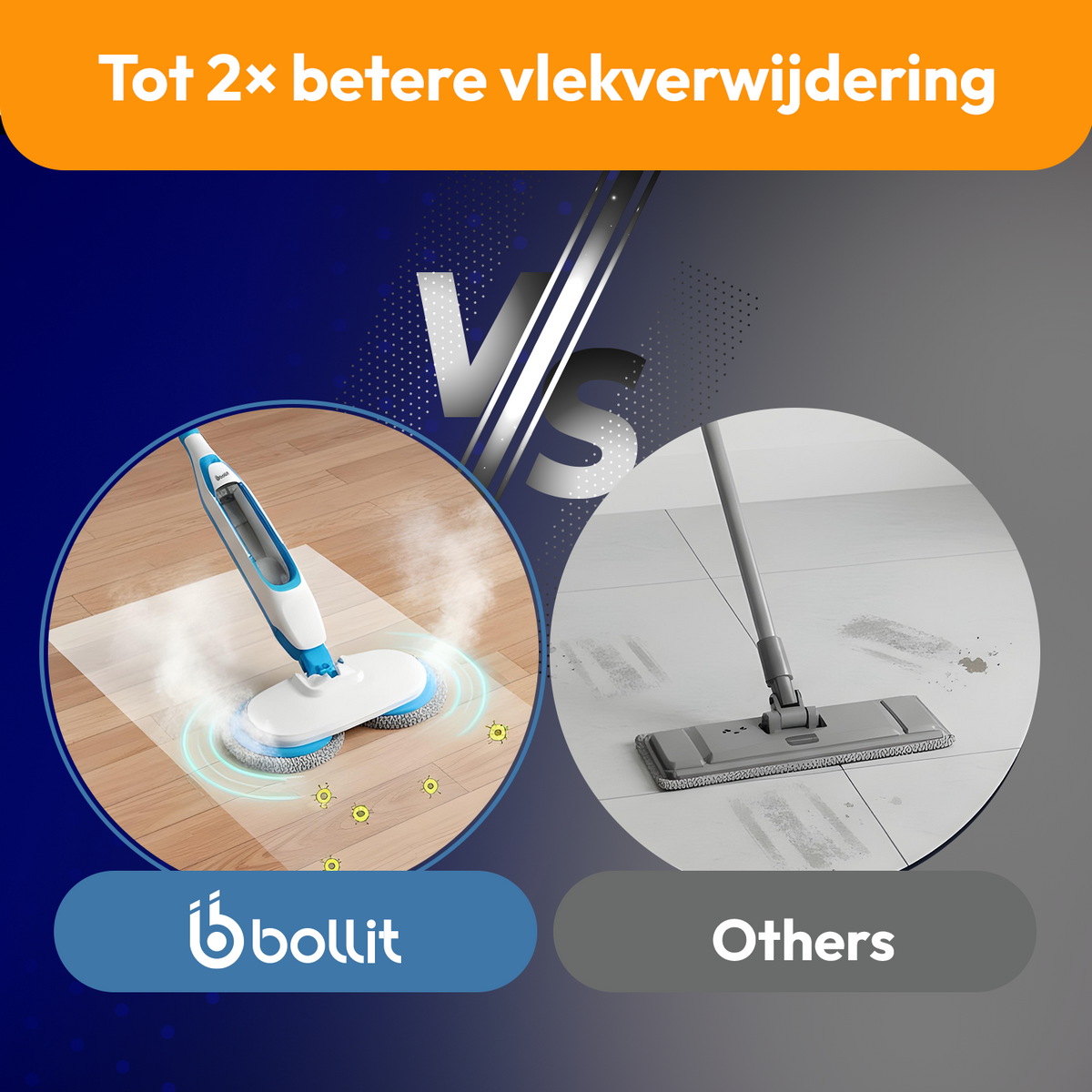BOLLIT 1500W Elektrische Stoomdweil