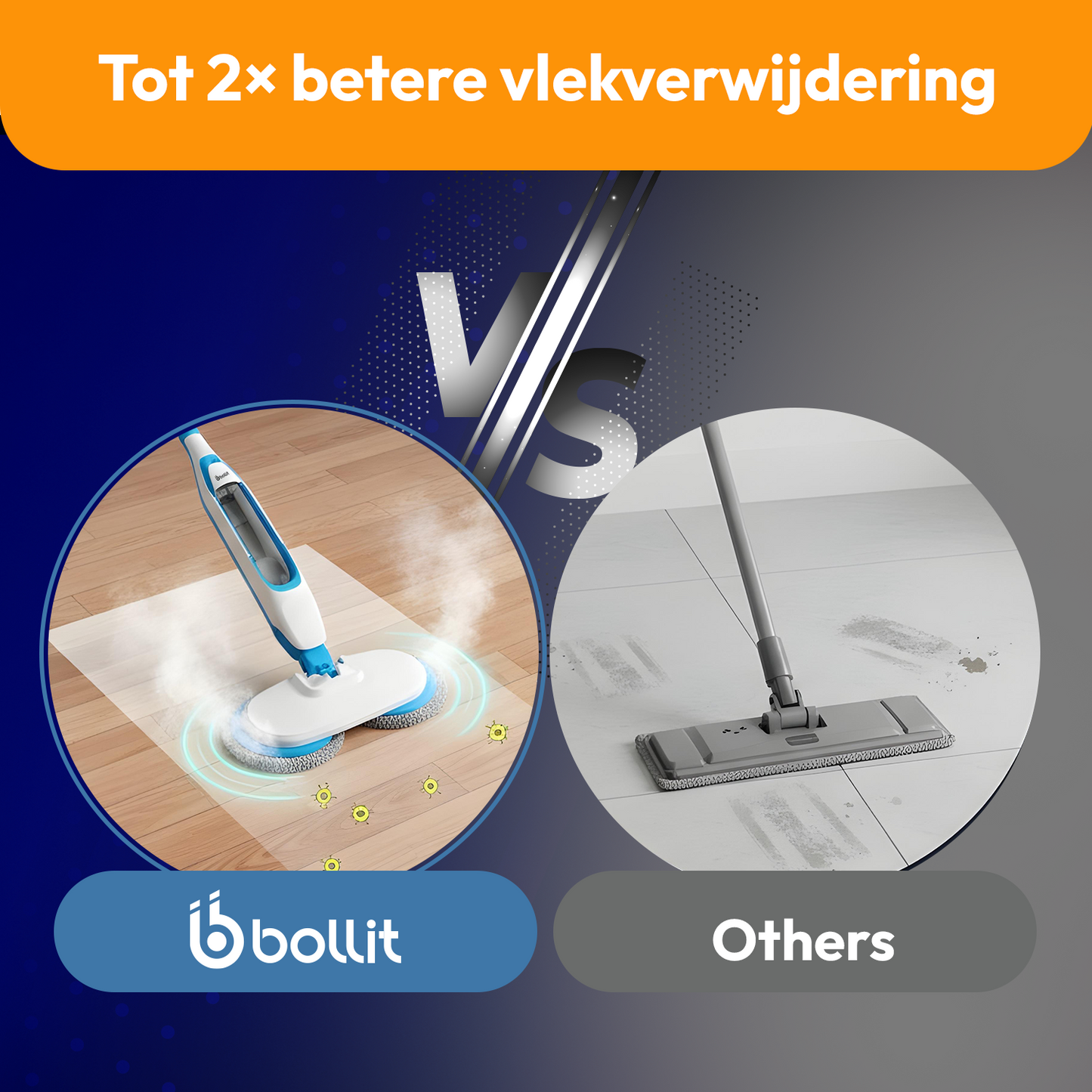 BOLLIT 1500W Elektrische Stoomdweil